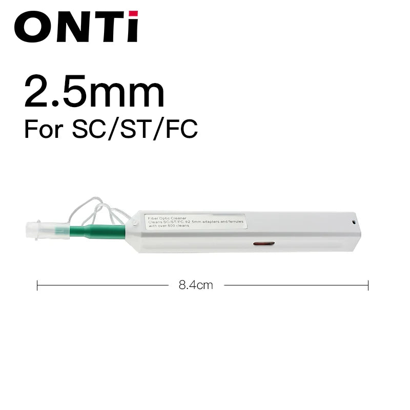 ONTi One-Click Cleaner Optical Fiber Cleaner Pen Cleans 2.5mm SC FC ST and 1.25mm LC MU Connector Over 800 Times