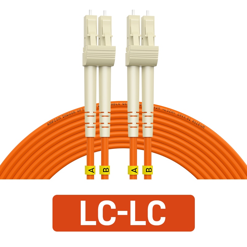 AMPCOM SC LC FC ST Optical Fiber Patch Cable 50/125μm UPC to UPC Duplex OM2 Multimode LSZH (OFNR) 3.0mm Fiber Optic Patch Cord
