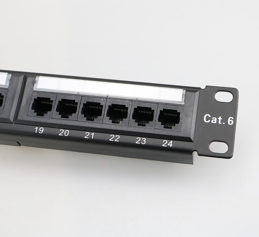 12 / 24 /48 Ports CAT6 UTP Keystone Patch Panel 19inch 1U/2U Cat6 Cable Frame Faceplate Rj45 Patch Panel 24port Listed Rackmount