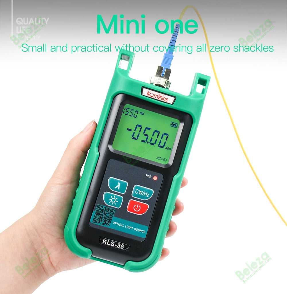 KomShine OPM KPM-35-A and LS KLS-35-S Optic Fiber Power Meter FTTH Cable Tester and Singlemode Fiber Optical Light Source KLS-35