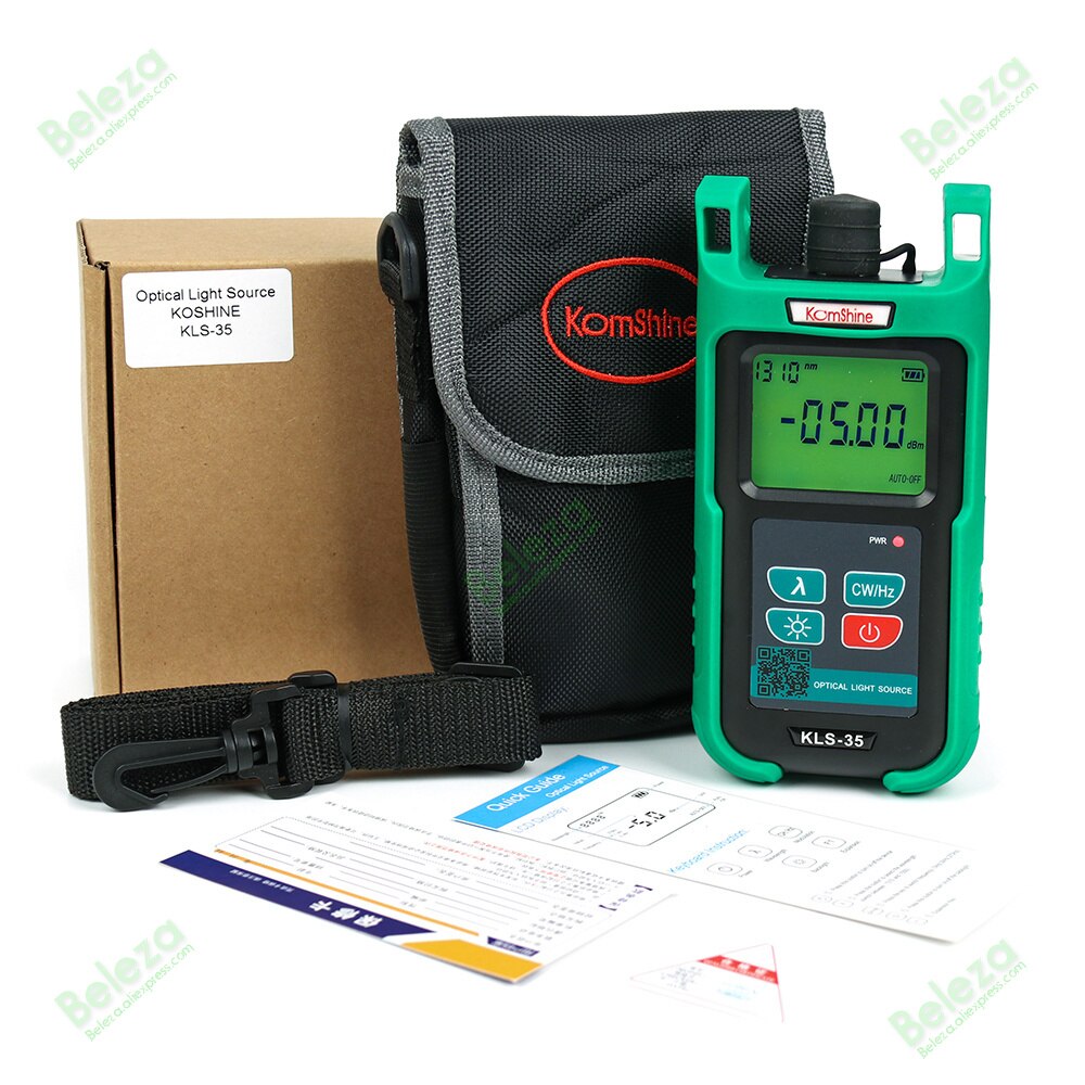 KomShine OPM KPM-35-A and LS KLS-35-S Optic Fiber Power Meter FTTH Cable Tester and Singlemode Fiber Optical Light Source KLS-35