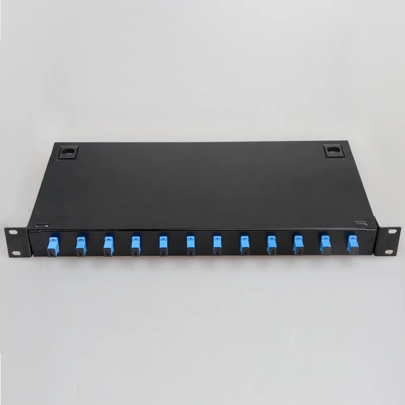 12 Port Fiber Patch Panel SC FC LC Pigtail ODF 1U Optical Fiber Terminal Box Optical Fiber Distribution Frame Factory wholesale