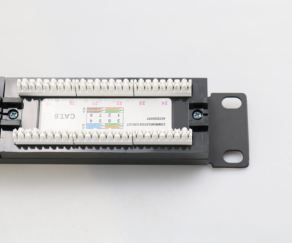 12 / 24 /48 Ports CAT6 UTP Keystone Patch Panel 19inch 1U/2U Cat6 Cable Frame Faceplate Rj45 Patch Panel 24port Listed Rackmount