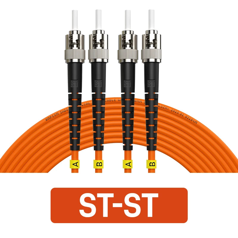 AMPCOM SC LC FC ST Optical Fiber Patch Cable 50/125μm UPC to UPC Duplex OM2 Multimode LSZH (OFNR) 3.0mm Fiber Optic Patch Cord