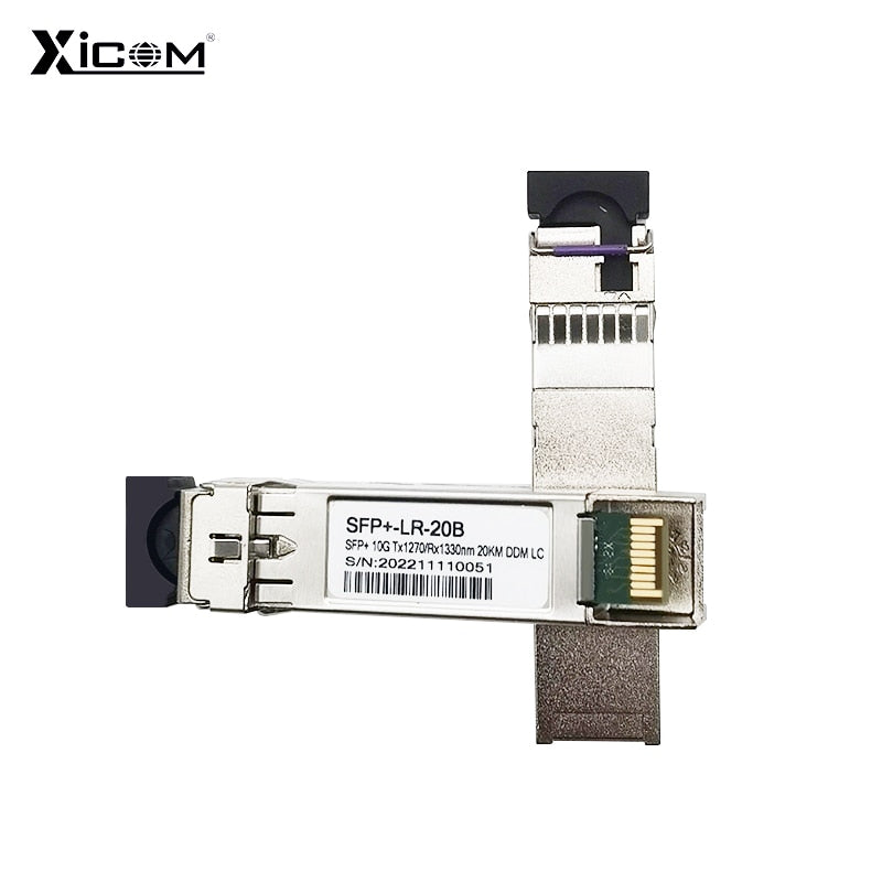 10G SFP+ Optical Fiber Module 20km LC Simplex Fiber SFP Module Singlemode with Cisco/Mikrotik/Huawei Switch Full Compatible