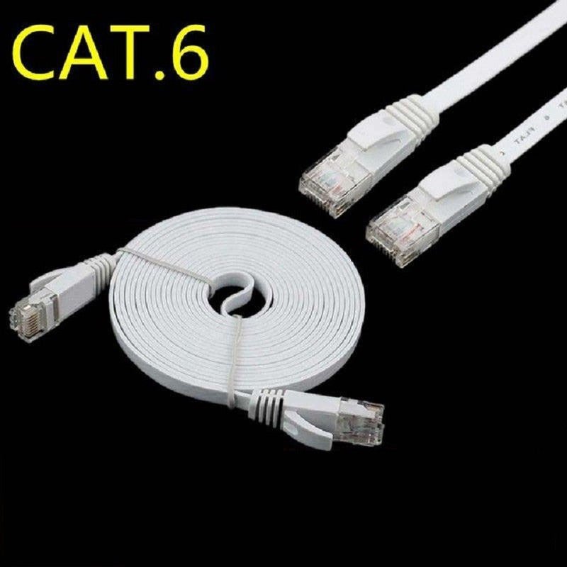 6pack 15cm 50cm 1m 2m3m5m10m 30m 98FT cable CAT6 Flat UTP Ethernet Network Cable RJ45 Patch LAN cable black/ blue / white color