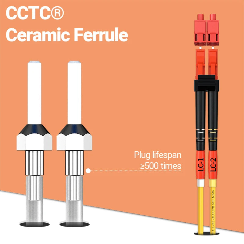 AMPCOM LC to LC UPC Fiber Optical Patch Cable Singlemode Duplex SMF 9/125μm Single Mode Bend Insensitive 2.0mm Fiber Optic Cord